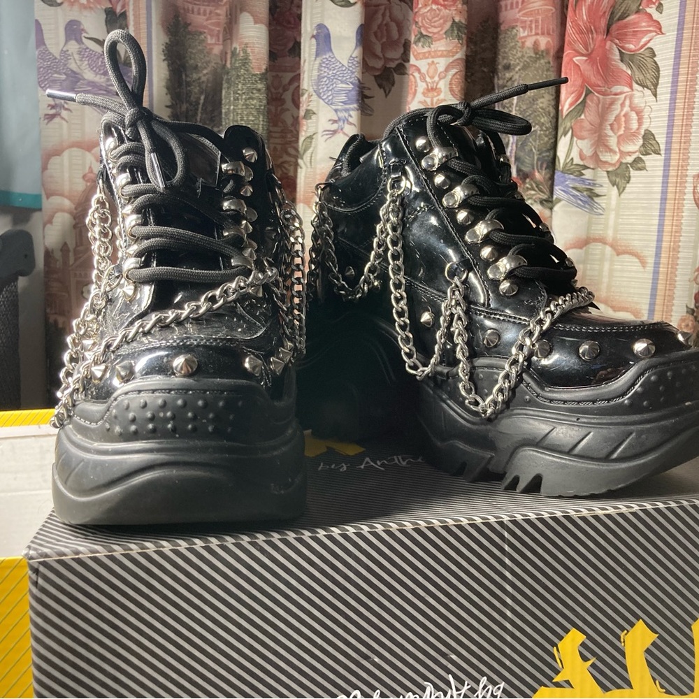 Anthony Wang Space Candy Embellished Stud Platform Lace Up SNEAKER Women Sz 5.5